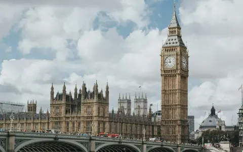 Big Ben och Houses of Parliament i London. En bro med folk och bussar. Kanske inte områden att undvika, men definitivt populära!